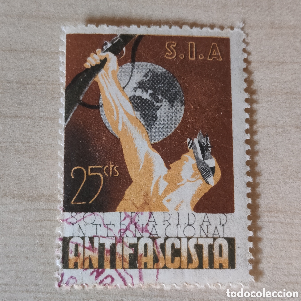 Sellos: a65 S.I.A. Solidaridad Internacional Antifascista 25 Cts SIA