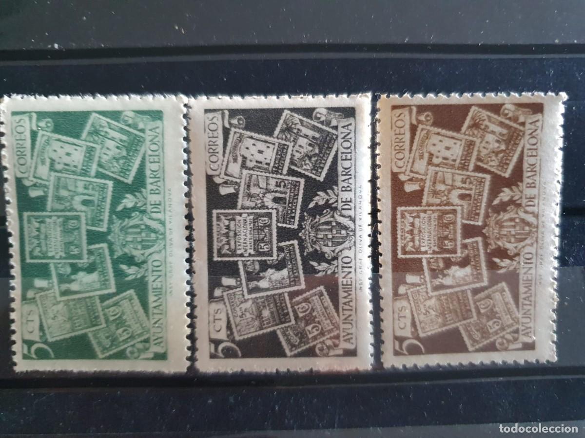 Timbres: SERIE COMPLETA BARCELONA EDIFIL 69 ** A 71 ** AYUNTAMIENTO 1945
