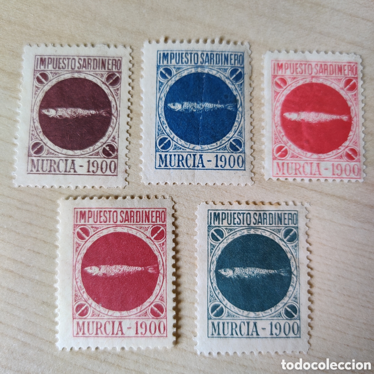 Sellos: x12 Murcia Impuesto Sardinero 1900