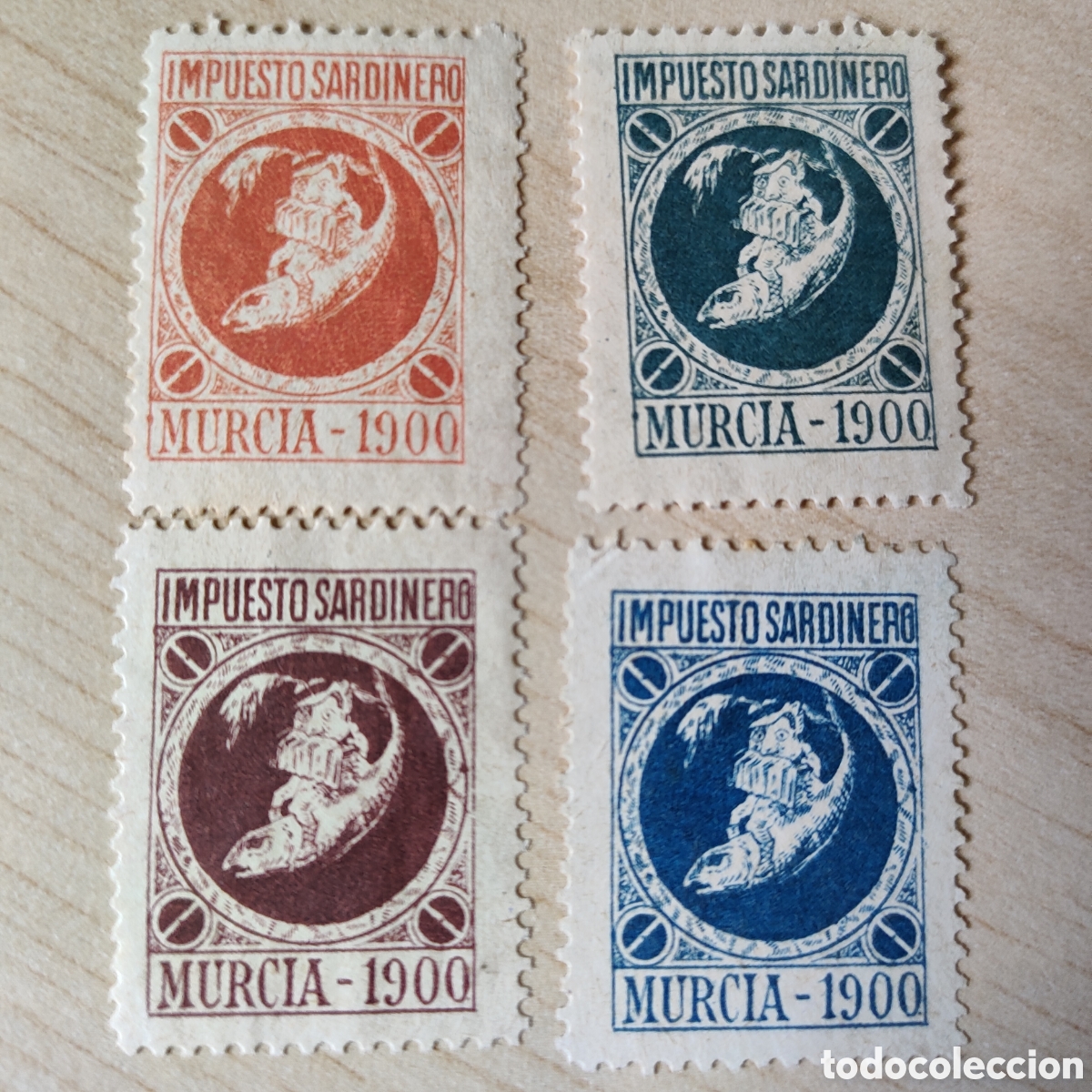 Sellos: x12 Murcia Impuesto Sardinero 1900