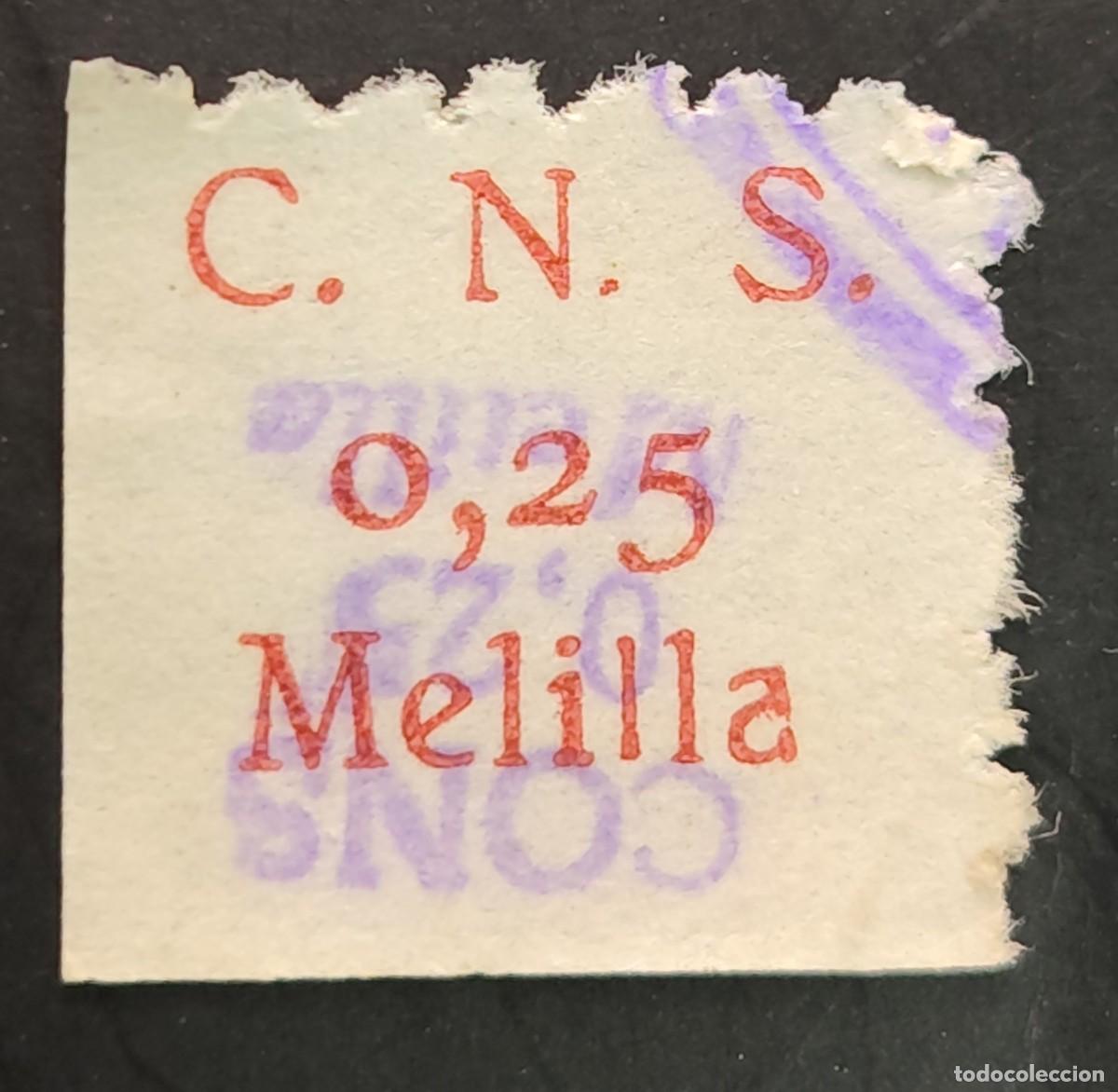 Sellos: MELILLA EDIFIL N/C 0,25 PTAS CARMIN C.N.S