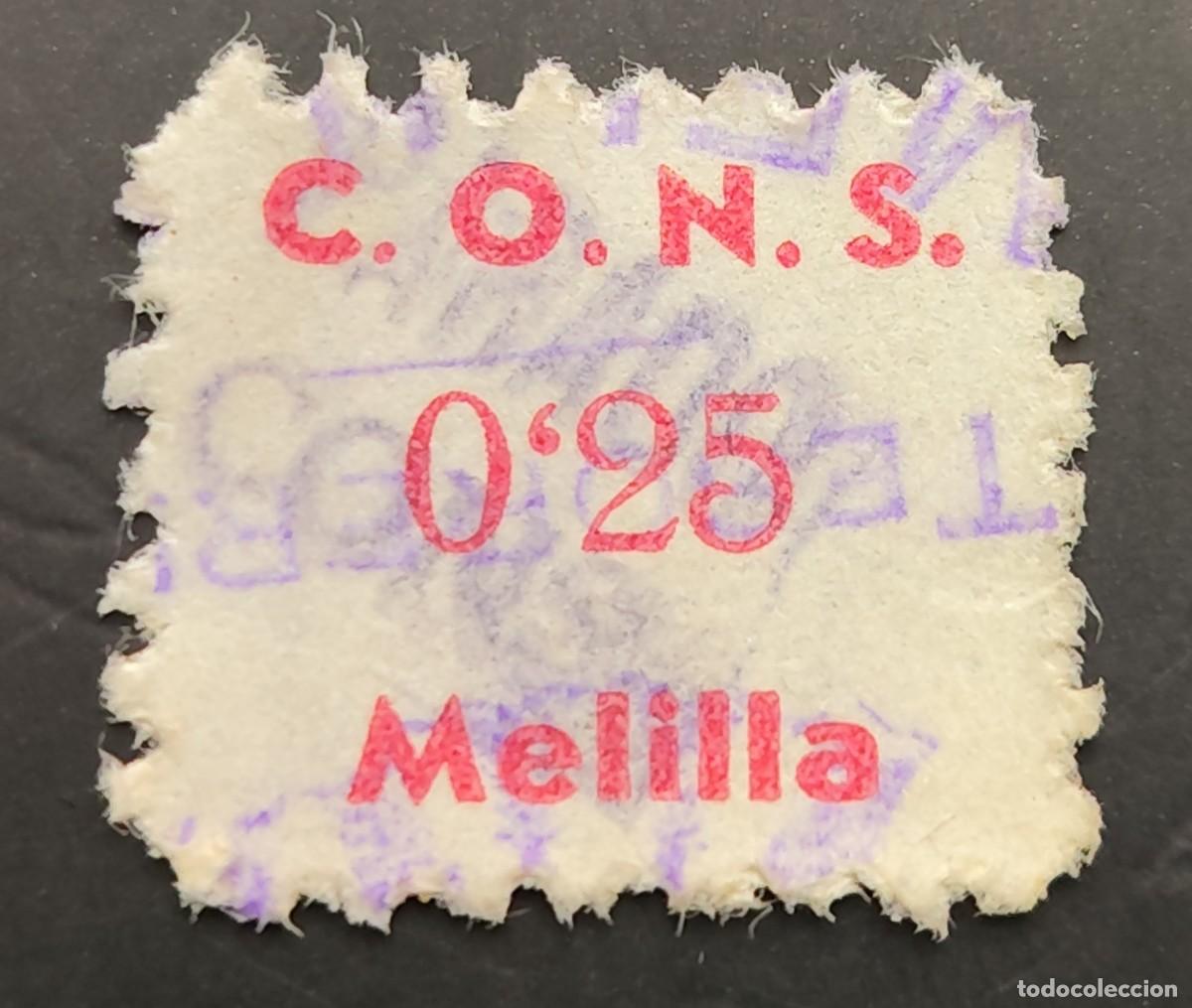 Sellos: MELILLA EDIFIL N/C 0,25 PTAS C.O.N.S
