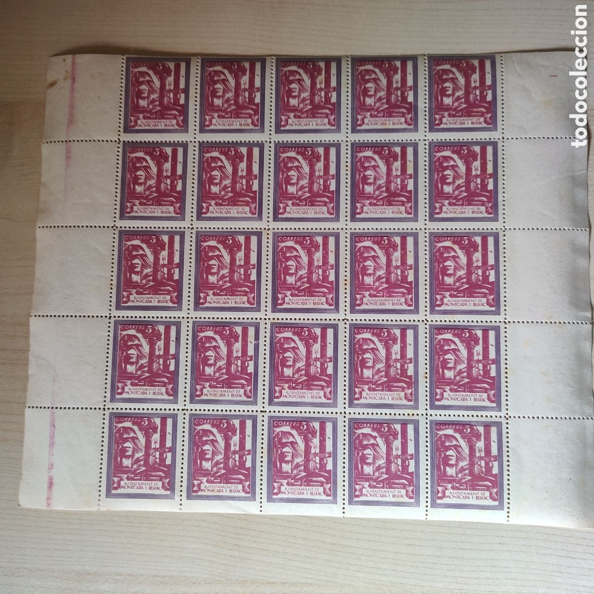 Stamps: a64 Barcelona Montcada i Reixac Allepuz 28 pliego 25 sellos completo