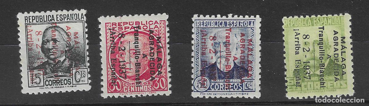 Selos: LOCALES Y PATRIOTICOS 1937 MALAGA EDIFIL 29/32** SIN FIJASELLOS