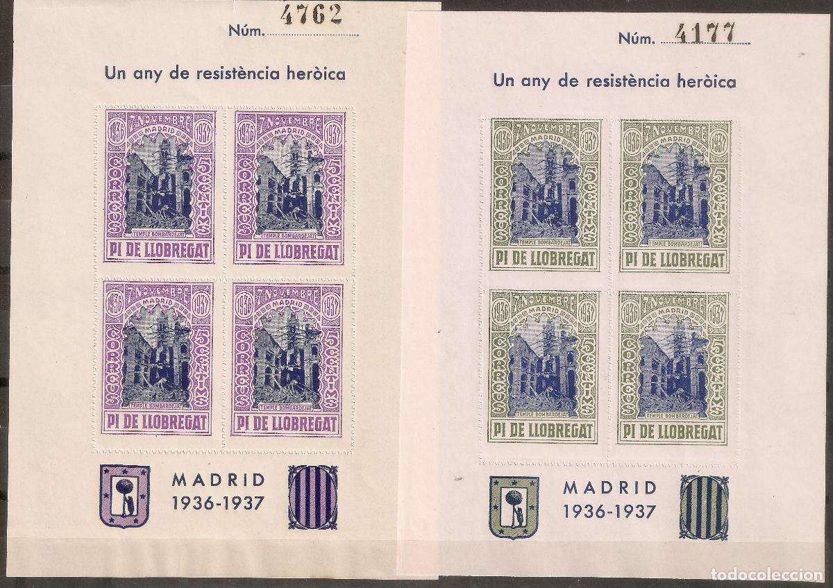 Sellos: LOCALES Y PATRIOTICOS GUERRA CIVIL HOJITAS PI DE LLOBREGAT