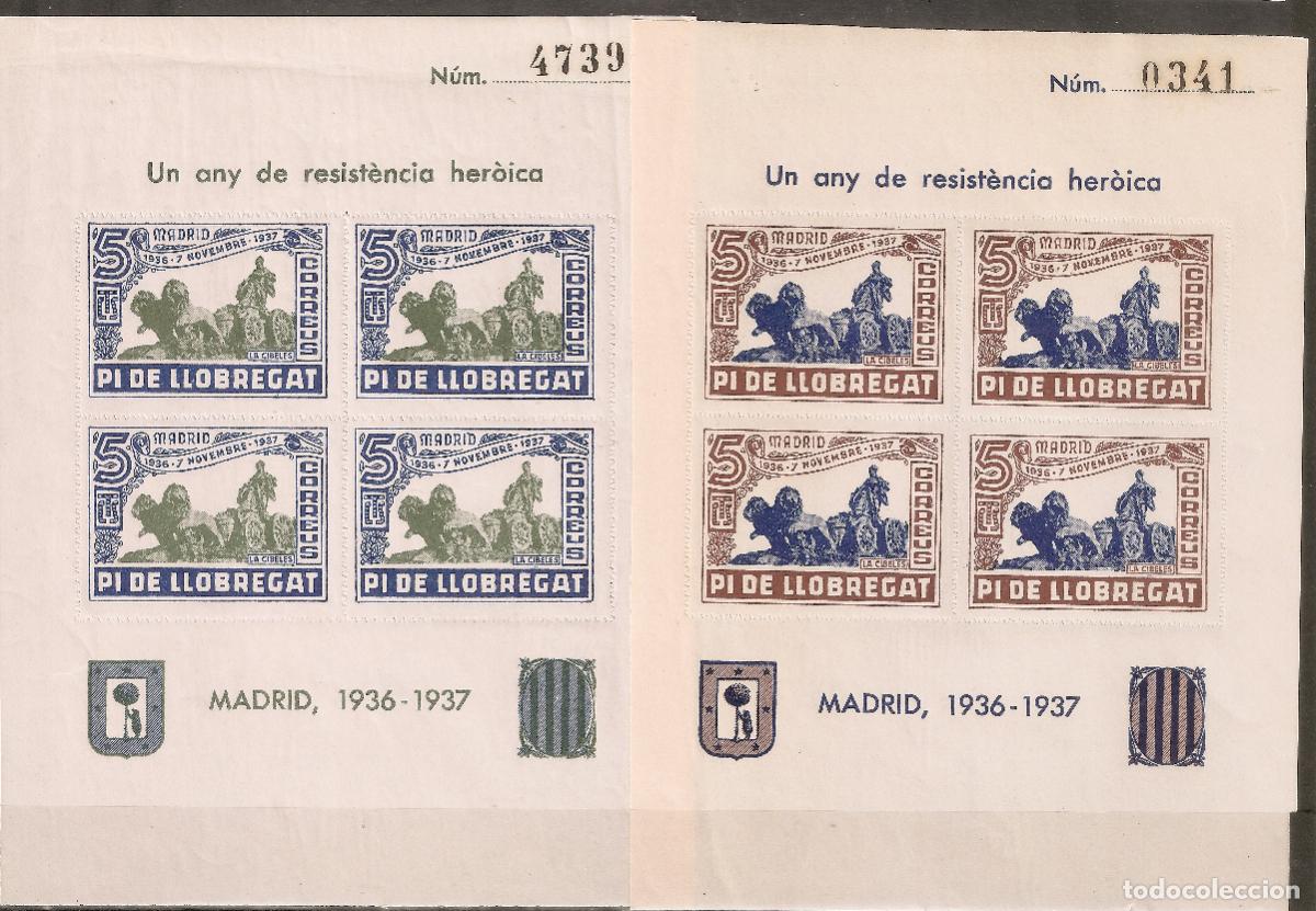 Sellos: LOCALES Y PATRIOTICOS GUERRA CIVIL HOJITAS PI DE LLOBREGAT