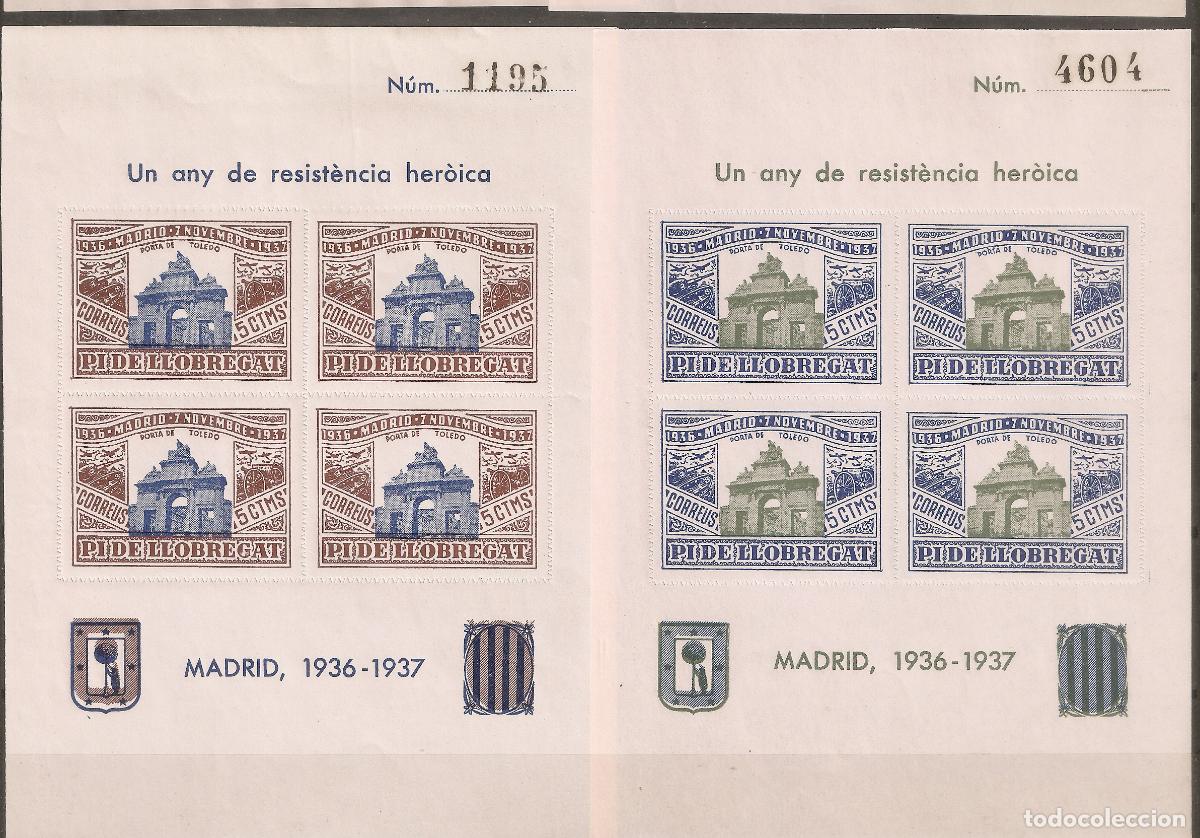 Sellos: LOCALES Y PATRIOTICOS GUERRA CIVIL HOJITAS PI DE LLOBREGAT