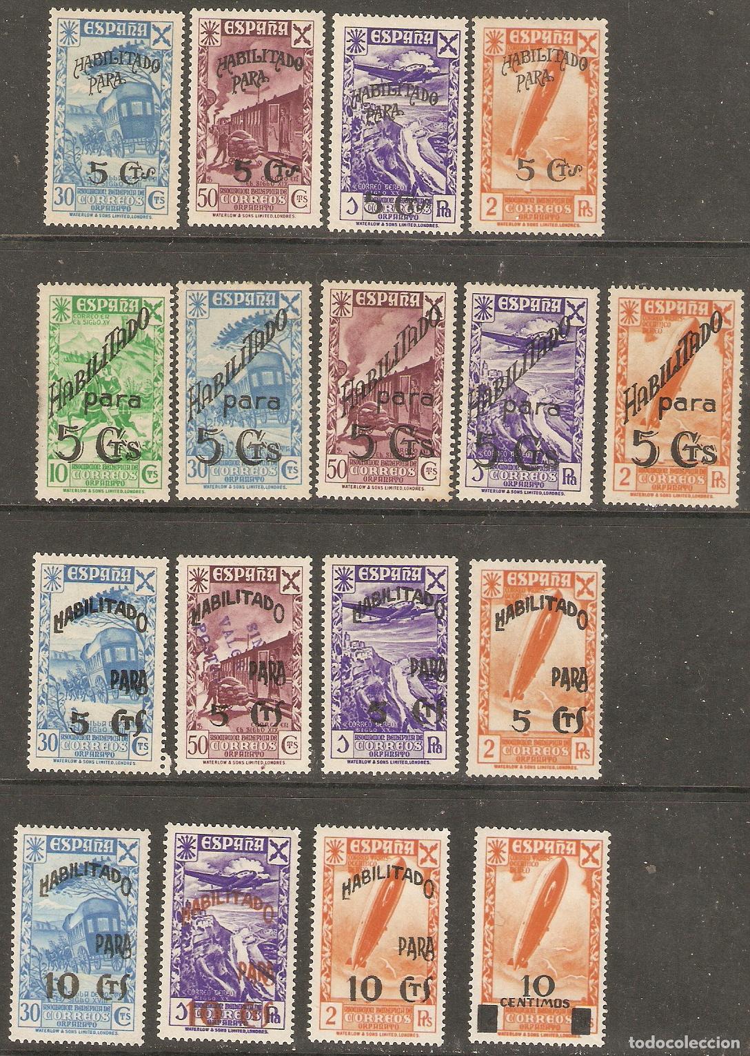 Sellos: BENEFICENCIA 1940 EDIFIL 36/51** SIN FIJASELLOS