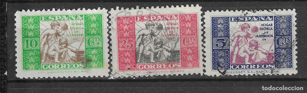 Sellos: BENEFICENCIA 1937 EDIFIL 9/11&ordm; USADOS SERIE COMPLETA