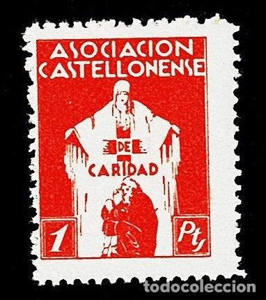 Sellos: NC Guerra Civil CASTELLON Asociacion Castellonse de CARIDAD Fesofi n&ordm; 69 Valor 1 Pta Color ROJO Si