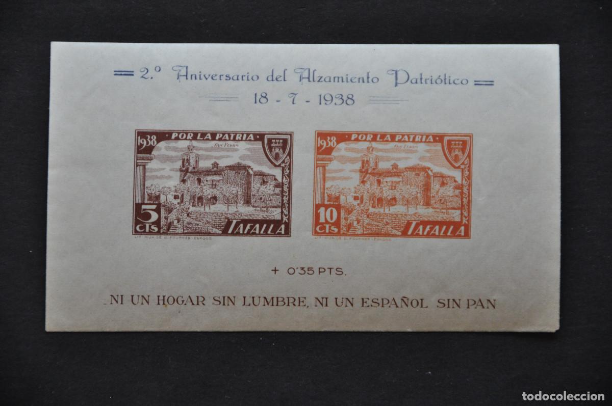 Sellos: HOJA BLOQUE SIN DENTAR - TAFALLA 2&ordm; ANIVERSARIO DEL ALZAMIENTO PATRI&Oacute;TICO (18-7-1938)