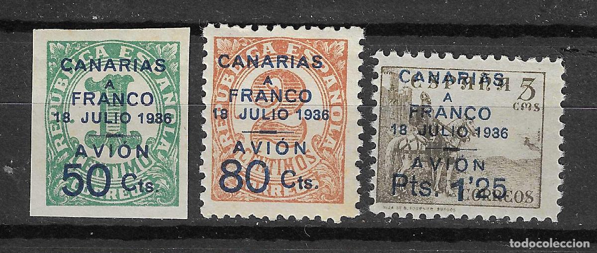Sellos: CANARIAS 1937 EDIFIL 11/13** SIN FIJASELLOS