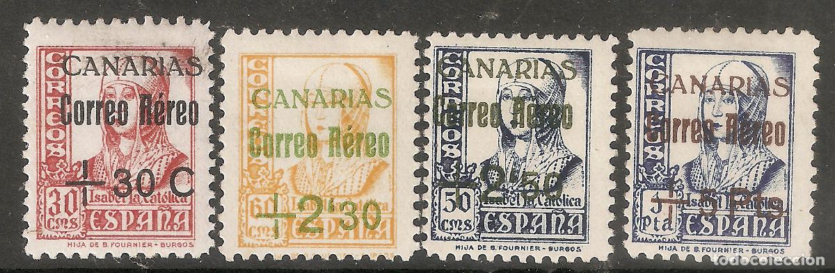 Sellos: CANARIAS 1938 EDIFIL 40/43* CON FIJASELLOS