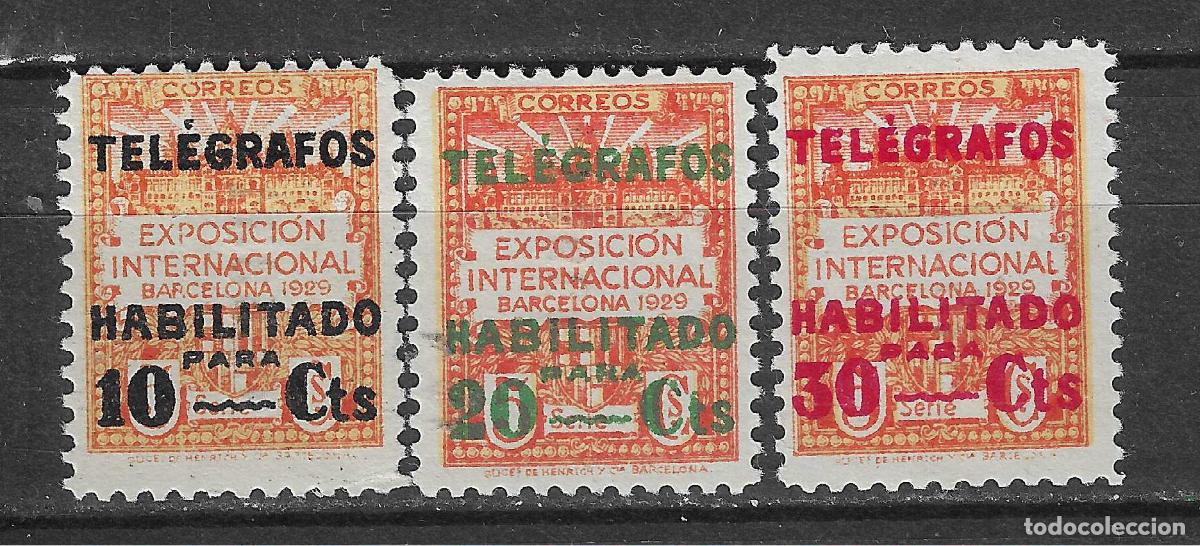 Sellos: BARCELONA TELEGRAFOS 1930 EDIFIL 1/3*