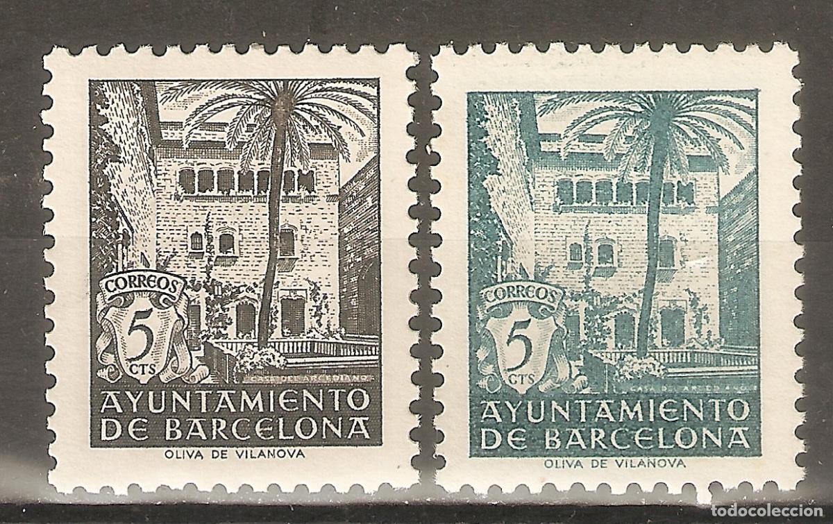 Sellos: BARCELONA 1945 EDIFIL SH NE 27/28** SIN FIJASELLOS