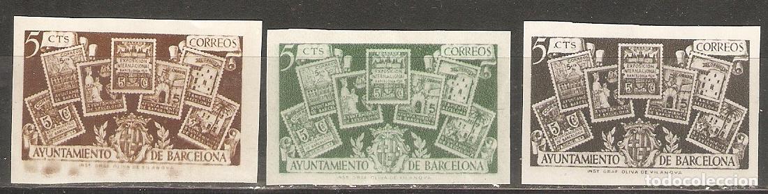 Sellos: BARCELONA 1945 EDIFIL 69/71** SIN FIJASELLOS SIN DENTAR VALOR 60 &euro;