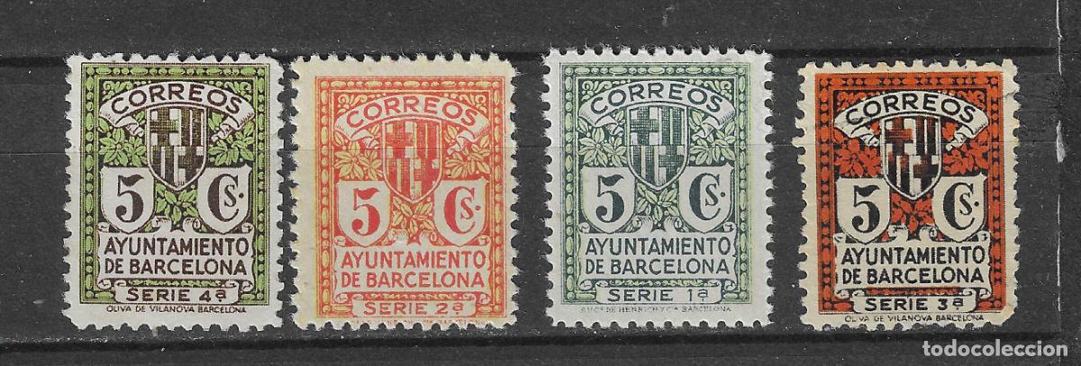 Sellos: BARCELONA 1932 EDIFIL 9/12** SIN FIJASELLOS