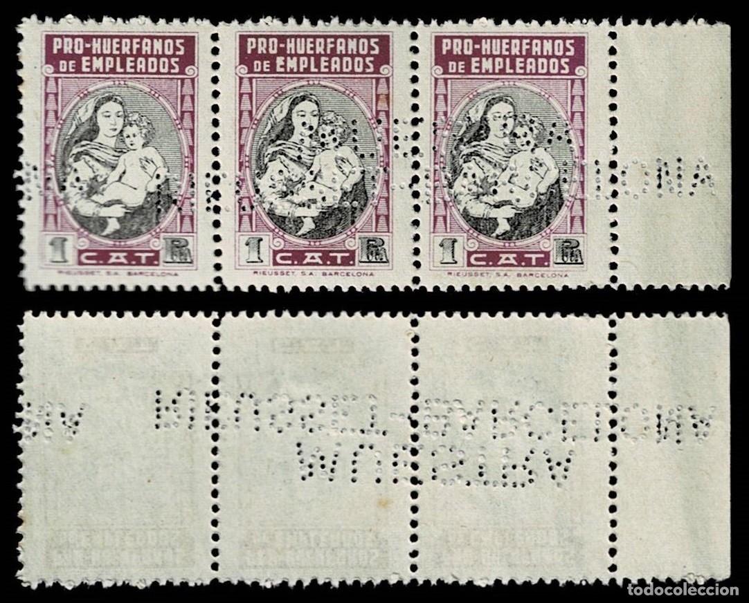 Sellos: 0359 C.A.T. (Compa&ntilde;ia Arrendataria de Tabacos) Valor 1 Pta. Con TALADRO (MUESTRA RIEUSSET BARCELONA
