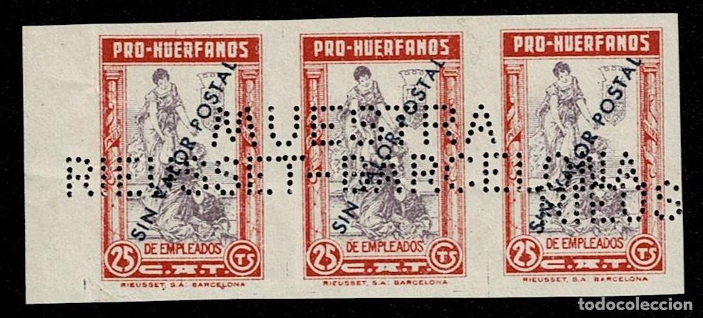 Sellos: 0359 C.A.T. (Compa&ntilde;ia Arrendataria de Tabacos) Valor 25 Cts SIN DENTAR Con TALADRO (MUESTRA RIEUSSET