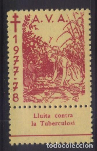 Sellos: S-11873- AVA 1977. LLUITA CONTRA LA TUBERCULOSI. CRUZ DE LORENA.
