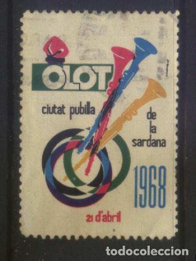 Sellos: S-11878- OLOT. CIUTAT PUBILLA DE LA SARDANA. 1968.