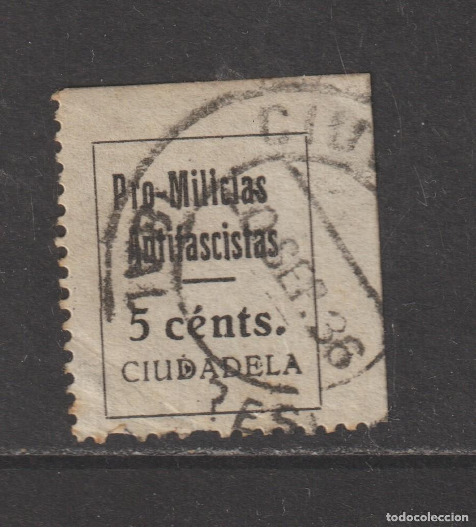 Sellos: Guerra civil 1936 - Vi&ntilde;eta zona republicana, Milicias anti-fascistas Ciudadela 20-9-36