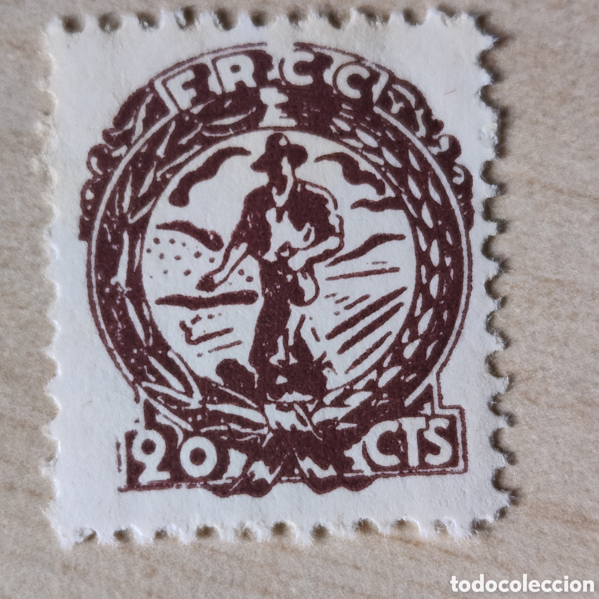 Sellos: a65 MUY DIF&Iacute;CIL C.N.T. A.I.T. F.R.C.C. Federaci&oacute;n Regional de Campesinos Centro Allepuz 1817 CNT AIT
