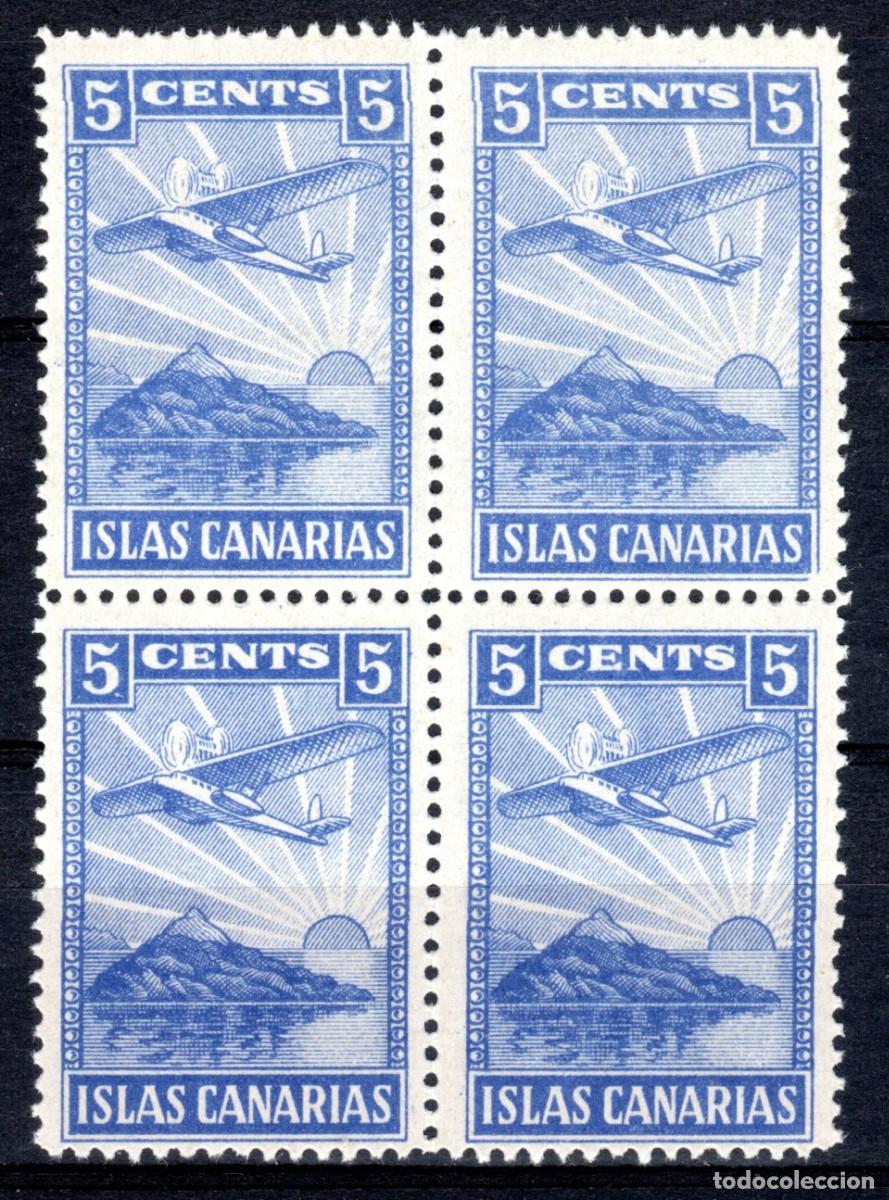 Sellos: ISLAS CANARIAS. 5 CENTS. (BLOQUE DE 4). MNH **