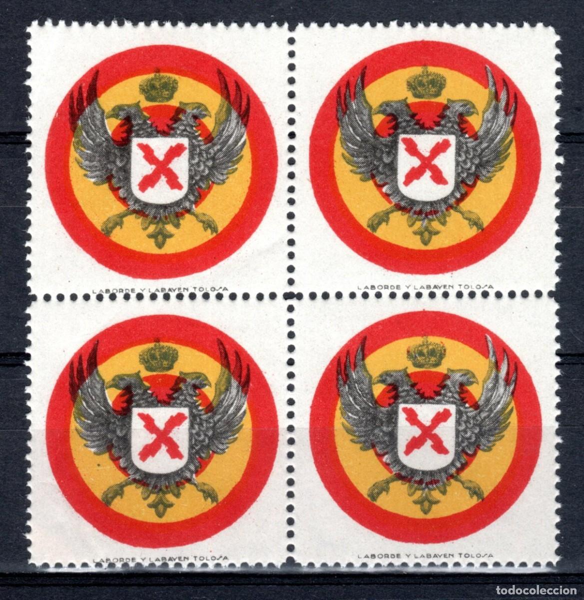 Sellos: EMBLEMA DEL REQUET&Eacute;. ALLEPUZ 16 (BLOQUE DE 4). MNH **