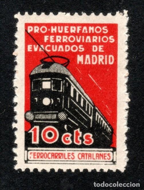 Sellos: PRO-HU&Eacute;RFANOS FERROVIARIOS EVACUADOS DE MADRID. FERROCARRILES CATALANES. MNH **