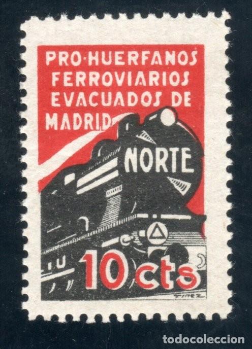 Sellos: PRO-HU&Eacute;RFANOS FERROVIARIOS EVACUADOS DE MADRID. FERROCARRILES CATALANES. MNH **