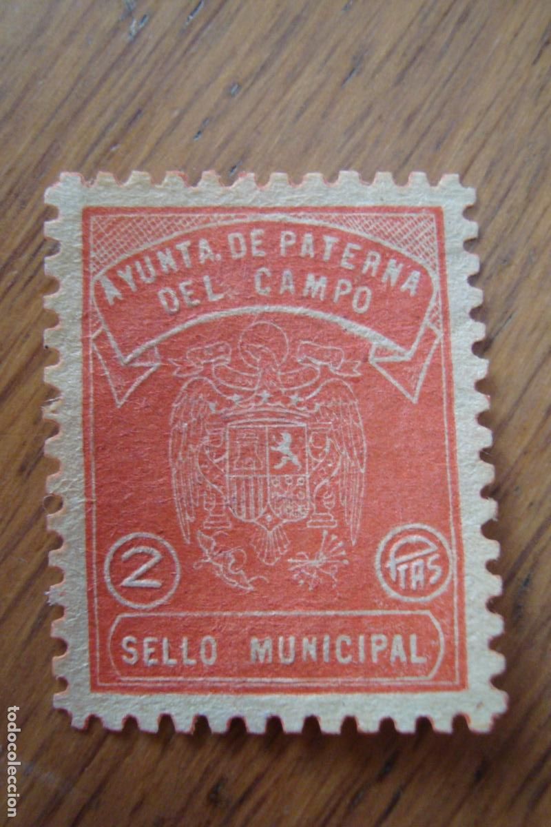 Sellos: ANTIGUO SELLO MUNICIPAL 2 PESETAS. AYUNTAMIENTO DE PATERNA DEL CAMPO HUELVA.