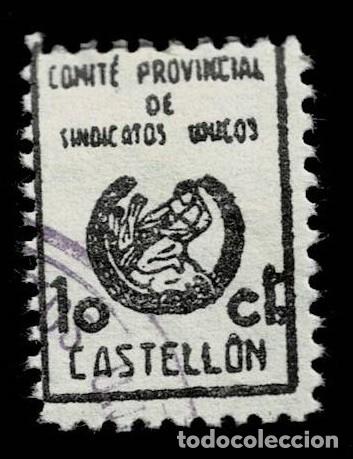 Sellos: A6-3 Guerra Civil CASTELLON Comite Provincial de Sindicatos Unicos Fesofi n&ordm; 20 Con fijasellos Ve