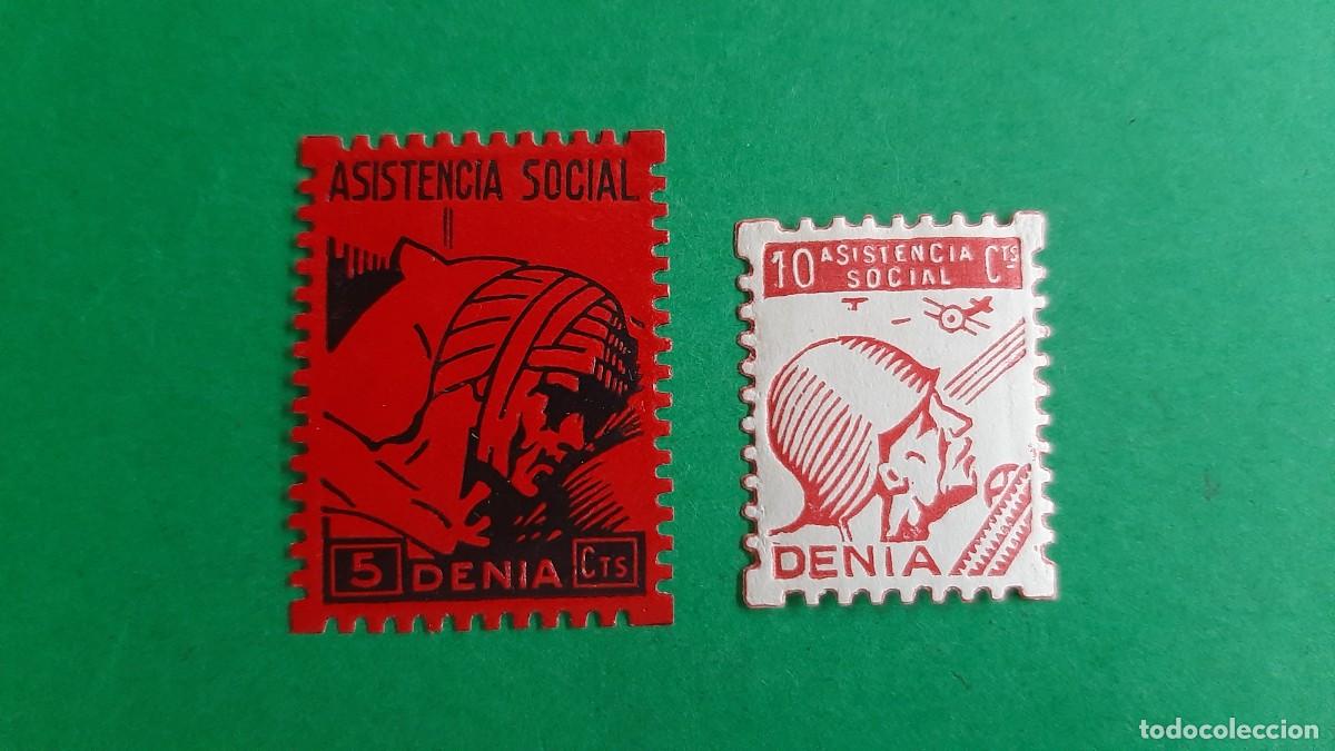 Sellos: (VI&Ntilde;ETAS) LOTE DE DOS VI&Ntilde;ETAS ASISTENCIA SOCIAL DENIA
