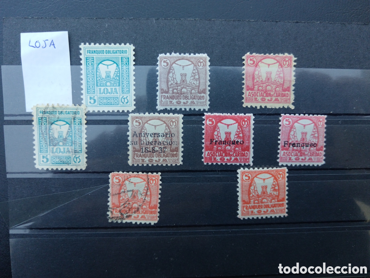 Sellos: Interesante Lote 9 sellos Loja