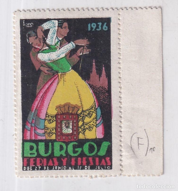 Sellos: Vi&ntilde;eta publicitaria Burgos ferias y fiestas 1936