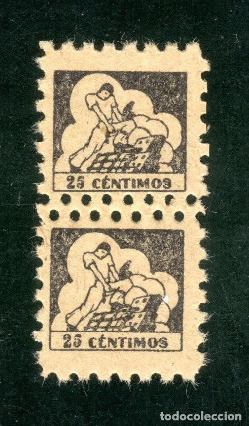 Sellos: C.N.T. - A.I.T. - COMIT&Eacute; PRO PRESOS (VARIEDAD...DOBLE DENTADO HORIZONTAL) ** EXTREMADAMENTE RARO **
