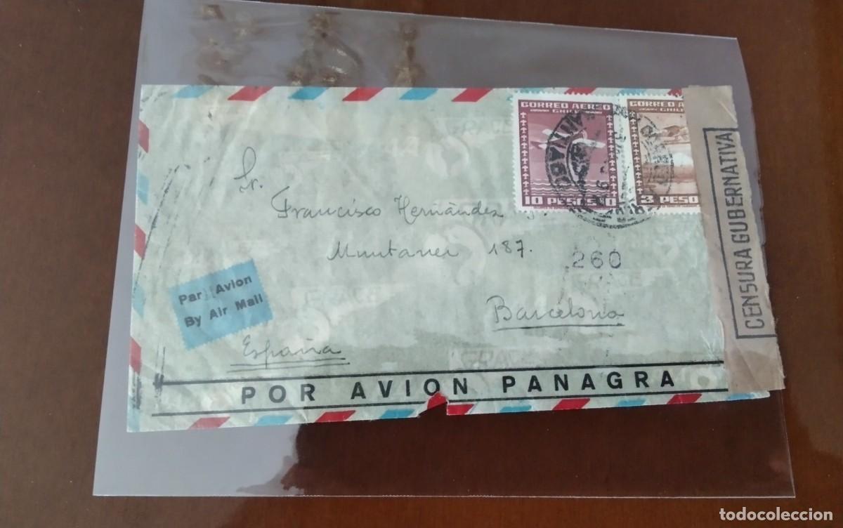 Sellos: SOBRE CON VARIAS CENSURAS MILITARES CIRCULADO EN EL A&Ntilde;O 1945 ULTIMO A&Ntilde;O DE CENSURAS