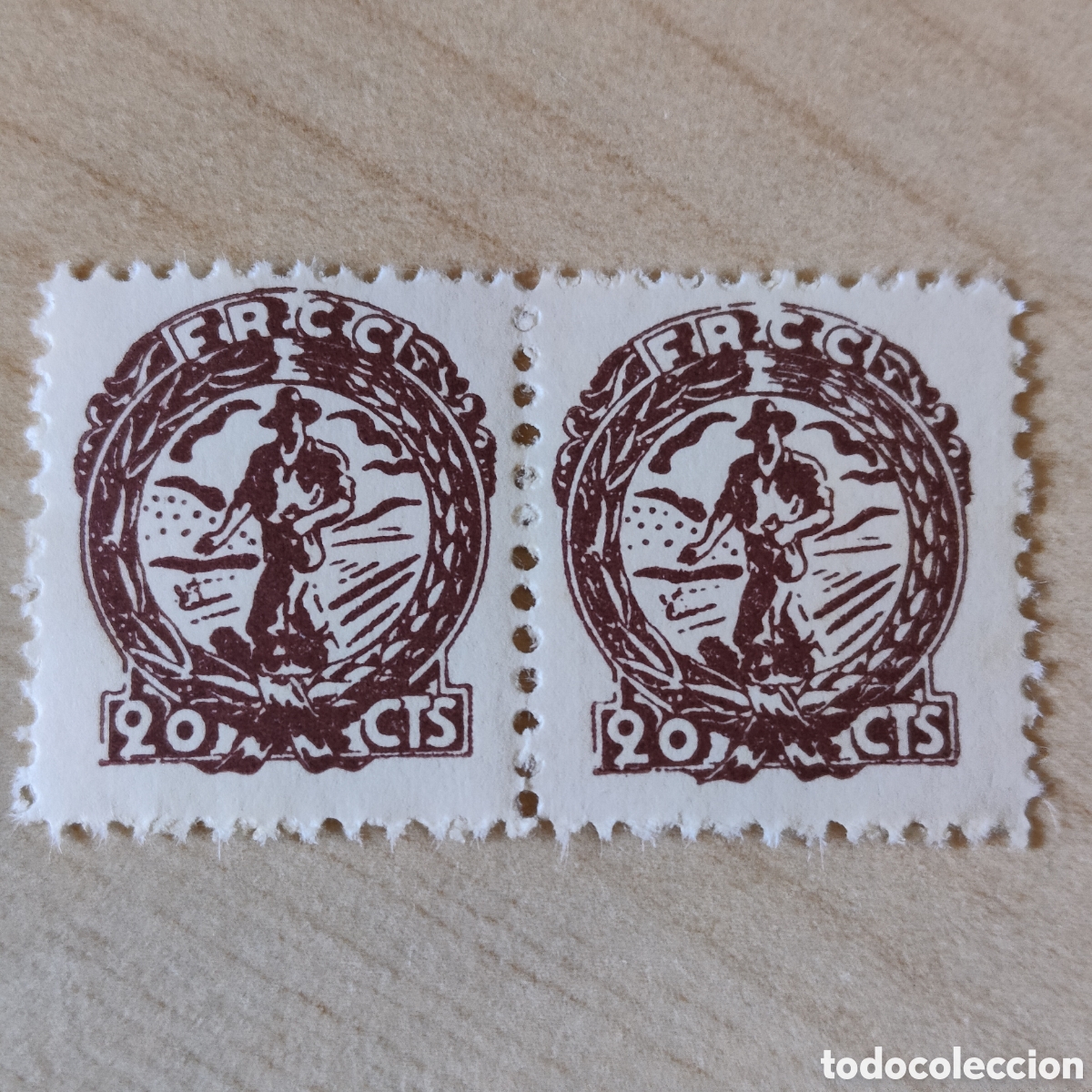 Sellos: a65 MUY DIF&Iacute;CIL C.N.T. A.I.T. F.R.C.C. Federaci&oacute;n Regional de Campesinos Centro Allepuz 1817 CNT AIT