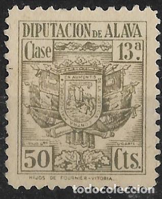 Sellos: Fiscal Timbre ALAVA, Vitoria, Euskadi. P.Vasco. 50 Cts. Clase 13