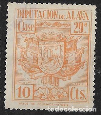 Sellos: Fiscal Timbre ALAVA, Vitoria, Euskadi. P.Vasco. 10 Cts. Clase 29
