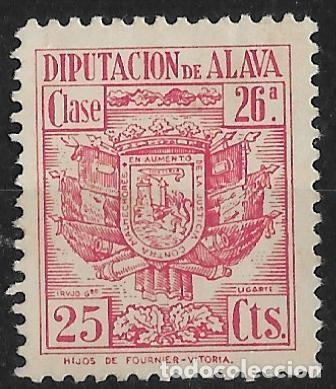 Sellos: Fiscal Timbre ALAVA, Vitoria, Euskadi. P.Vasco. 25Cts. Clase 26