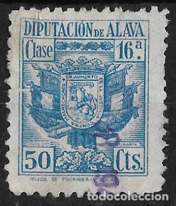 Sellos: Fiscal Timbre ALAVA, Vitoria, Euskadi. P.Vasco. 50 Cts. Clase 16