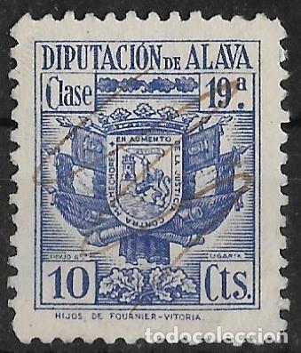 Sellos: Fiscal Timbre ALAVA, Vitoria, Euskadi. P.Vasco. 10 Cts. Clase 19