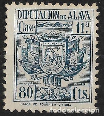 Sellos: Fiscal Timbre ALAVA, Vitoria, Euskadi. P.Vasco. 80 Cts. Clase 11