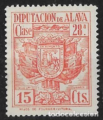 Sellos: Fiscal Timbre ALAVA, Vitoria, Euskadi. P.Vasco. 15 Cts. Clase 28
