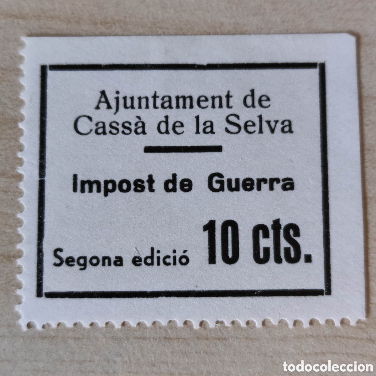 Sellos: a12 MUY RARO Girona Cassa de la Selva impost de guerra segona edici&oacute; 10 cts all.12 Gerona