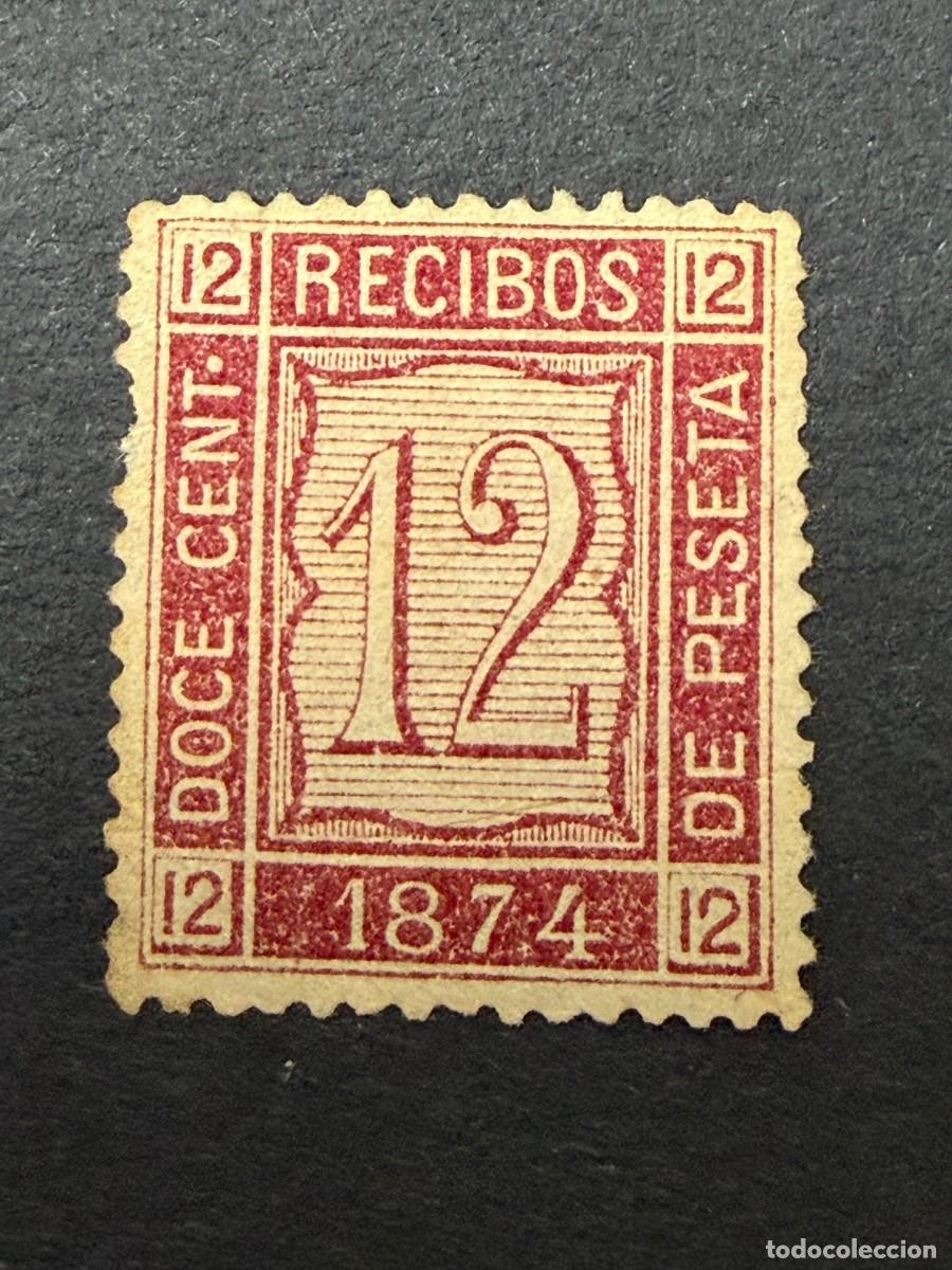 Sellos: RECIBOS. DOCE CTS. DE PTA. 1874. VER