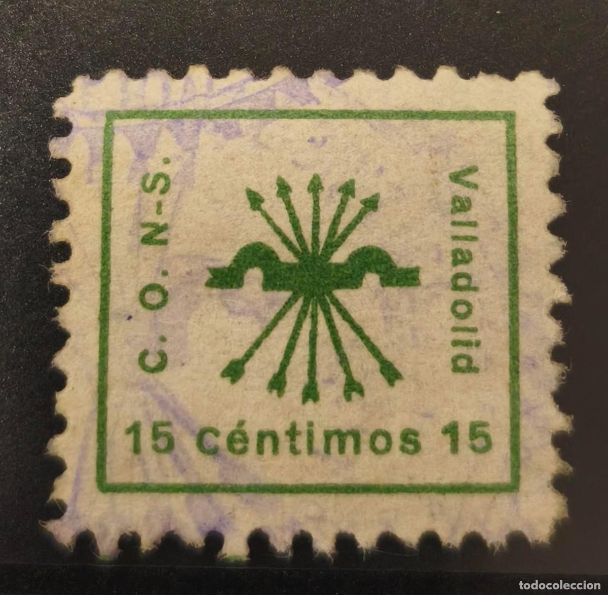 Sellos: VALLADOLID. EDIFIL 1 *. 15 CTS VERDE C.O.N.S