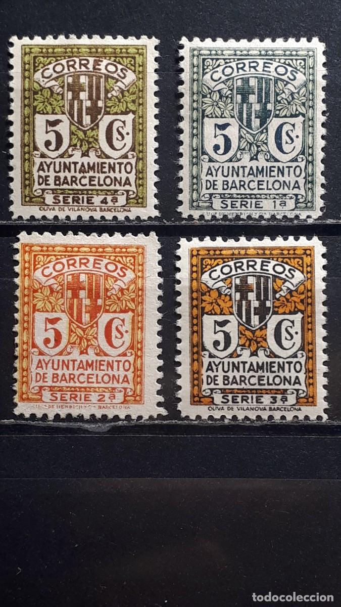 Sellos: BARCELONA. A&Ntilde;O 1932-5. *. EDIFIL 9/12